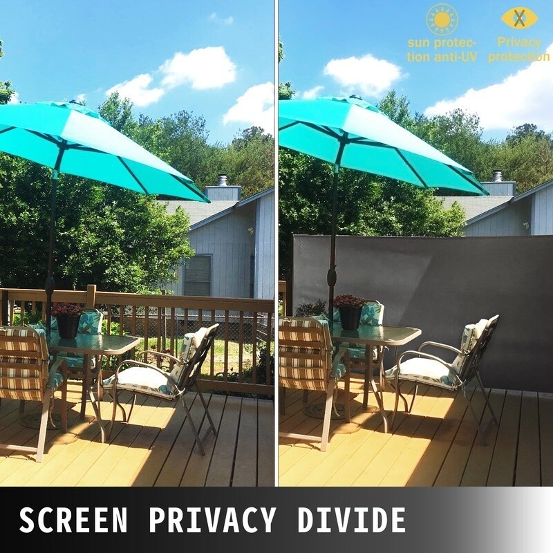 Retractable Side Awning Privacy Screen Outdoor Patio Divider Waterproof Shade US