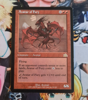 MTG Avatar Of Fury   NM Magic the Gathering Card Prophecy 2000 OG Red Deck