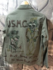 Mens Buzz Rickson’s Buzz Rickson s U.S.M.C M 44  Hand Painted Herringbone Utilit