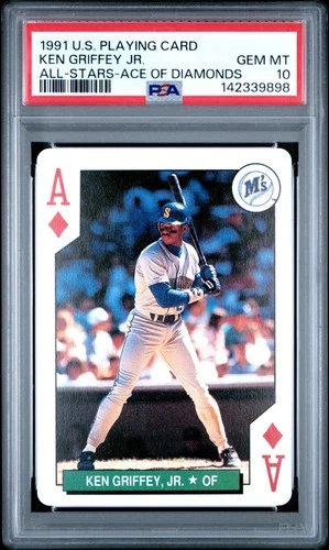 1991 U.S. PLAYING CARD ALL-STARS ACE OF DIAMONDS KEN GRIFFEY JR. PSA 10