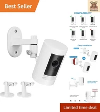 2-Pack Adjustable Security Wall Mount Bracket for Ring Cameras - Versatile White