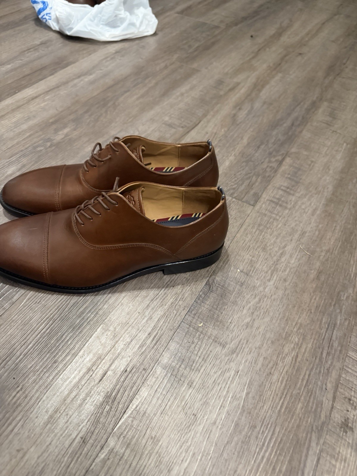 Brooks Brothers Men Dress Shoes Cassel Cap Toe Oxford Brown Leather Sz10.5 thumbnail 4