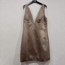 Mango Women SATIN DRESS WITH SEQUIN NECKLINE small