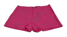 Polo Ralph Lauren Pink Classic Chino Shorts Blue Logo US Youth Girl Size 14 NEW