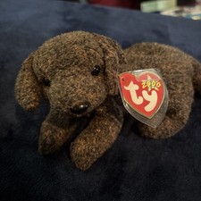 TY Beanie Baby Dog FETCHER 2000 includes tag protector Vintage Retired PE Pellet
