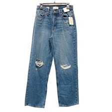 Universal Thread Women's 90's Baggy Medium Wash Mid Rise Distressed Jeans Size 4