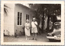 Vtg Snapshot Couple Mr & Mrs Malth Boca Raton FL Home Car 1950s