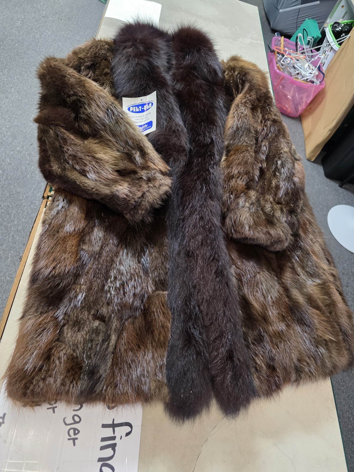 Mahog Mink Coat W/Brown Fox Tux. Beaver Sections Stroller W/Fox Beautiful Fur L