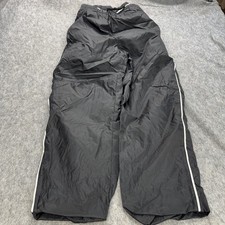 Vintage Womens M/M Black Track Pants Windbreaker Lined Athletic Side Stripe