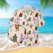 Disney Robin Hood Hawaiian Shirt Casual Button Down Shirt Unisex Adults S-5XL