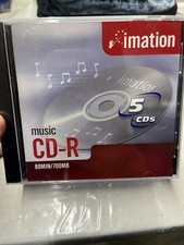 IMATION CD-R BLANK CDs 5 Pack For Recording Music up to 80 Min/700MB Each Sealed