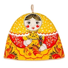 Khokhloma Tea Cozy Teapot Doll Cotton Linen Teapot Kettle Cover