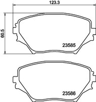 Hella 8DB 355 009-741 Bremsbelagsatz, Scheibenbremse Vorne FüR Toyota