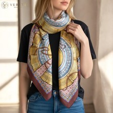 RARE VINTAGE HERMES Silk Scarf "Cent Plis des Miao" Carre 90 by Aline Honore