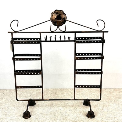 LG Metal Copper Tone 2 tower Jewelry Holder Earrings Bracelets Necklaces Display
