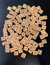 Vintage Scrabble Wood Letter Tiles Lot 84 Pie...