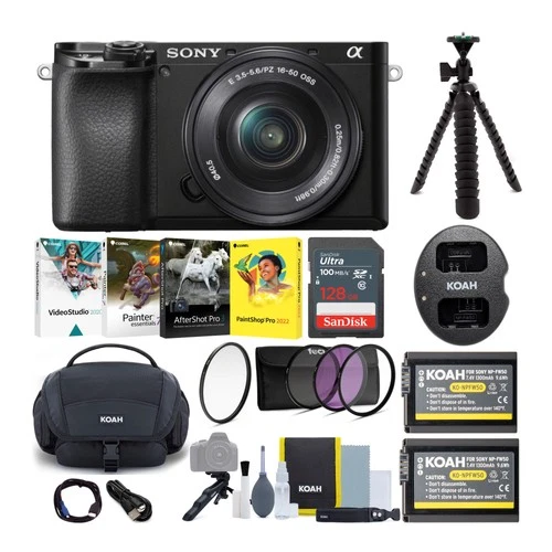 Sony Alpha a6100 APS C Mirrorless Camera with 16 50mm Lens and Accessory Bundle