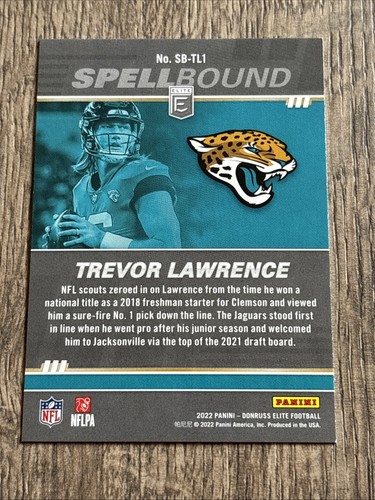 2022 Panini Donruss Elite TREVOR LAWRENCE Green Spellbound COMPLETE SET (8) JAX - Picture 4 of 18