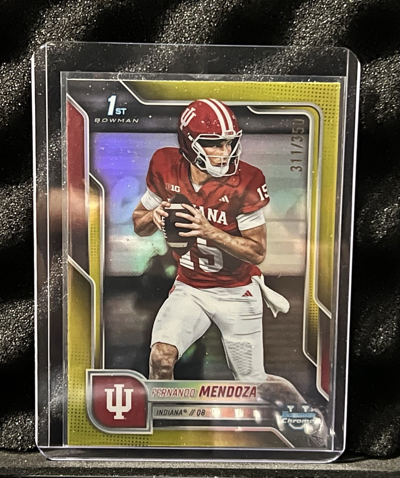 2025 Bowman University Chrome Fernando Mendoza Yellow Refractor 311/350 #109