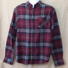 Weatherproof Vintage Men's Plaid Flannel Shirt Blue Red Long Sleeve Size L