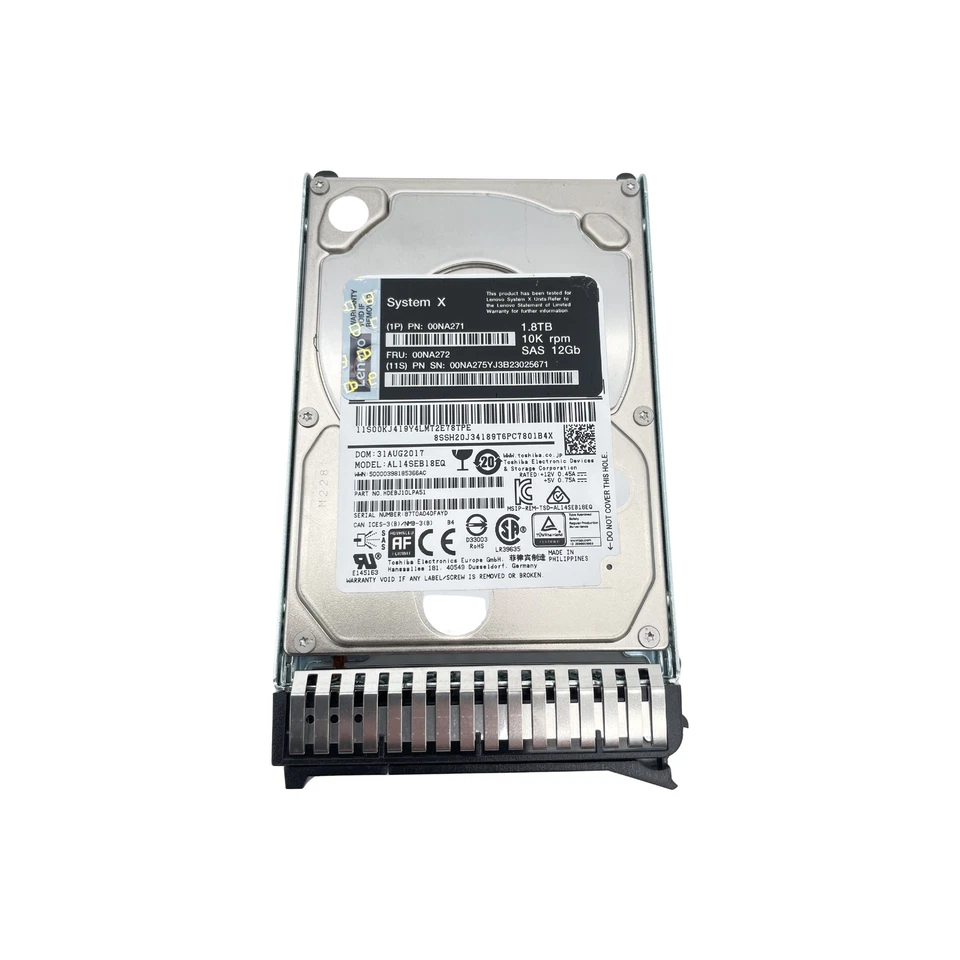 Lenovo 00NA271 Toshiba 1.8TB 2,5" HDD SAS 12Gb/s 10K RPM 128MB Enterprise 24/7 - Bild 3 von 4
