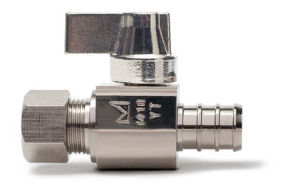 SIOUX CHIEF 129-G2X0C Straight Stop Valve 1/2'' x 1/4'' Brass PEX Compression