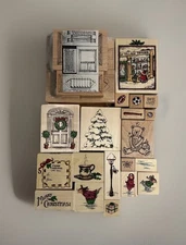 23 lot Uptown Rubber Stamps Susan Wheeler Holly Pond Hill & Stampourri 