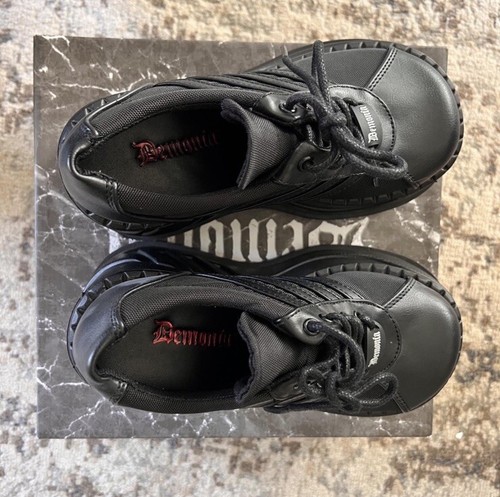Demonia Platform Shoes DEMONIA STOMP-08 - BLACK VEGAN LEATHER - Picture 3 of 7