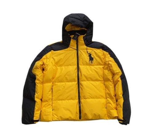 Polo Ralph Lauren Tirolo Big Pony Giacca Tampone Fill Cappuccio Gialla 4XL Nuova!