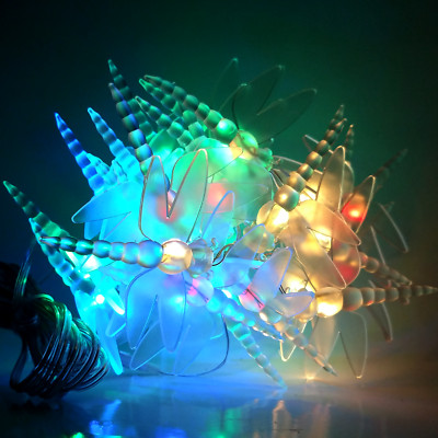 Solar Powered Dragonfly String Lights - 30 LED Multi Colored, 8 Modes