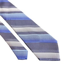 Van Heusen Blue Gray Striped Woven Silk Tie