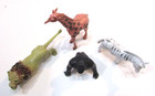 Africa Lion Giraffe Gorilla Zebra Vintage 3-4" Hard Plastic Toy Models — photo 2