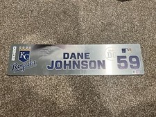 KANSAS CITY ROYALS GAME USED ? TEAM ISSUED BASEBALL NAMEPLATE DANE JOHNSON 2020