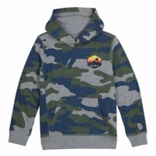 Eddie Bauer Youth Hoodie Sweatshirt Blue Green Gray Camo Size XS 5/6