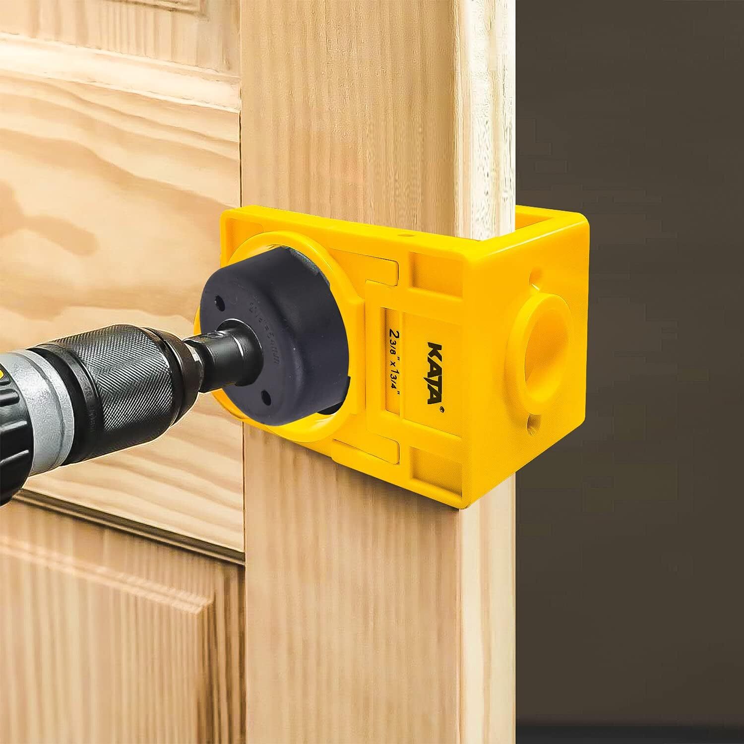 Door Lock Installation Kit Wood Deadbolt Lockset Guide Hole Saw Drill NEW