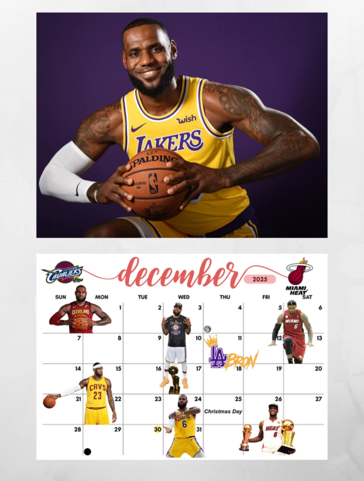 NBA Legends Wall Calendar 2026