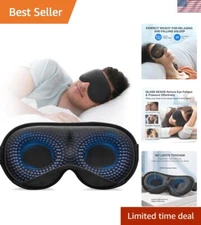 Premium Black Sleep Mask - 4.2oz with Cool Ice Silk for Deep, Restorative Sleep