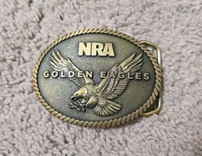 NRA Golden Eagles Brass Belt Buckle 2014 National Rifle Association
