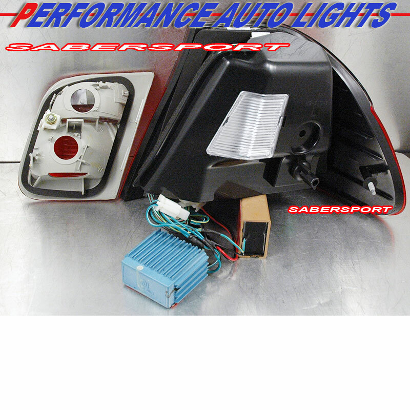 Red Clear LED Taillights for 99-01 BMW E46 3-Series 4dr