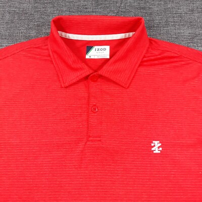 IZOD Golf Polo Shirt Performance Mens Size Medium Red Short Sleeve