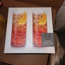Viski Crystal Highball Glasses Set of 2