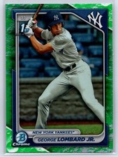 2024 Bowman Chrome George Lombard Jr 1st Green Lunar Refractor New York Yankees
