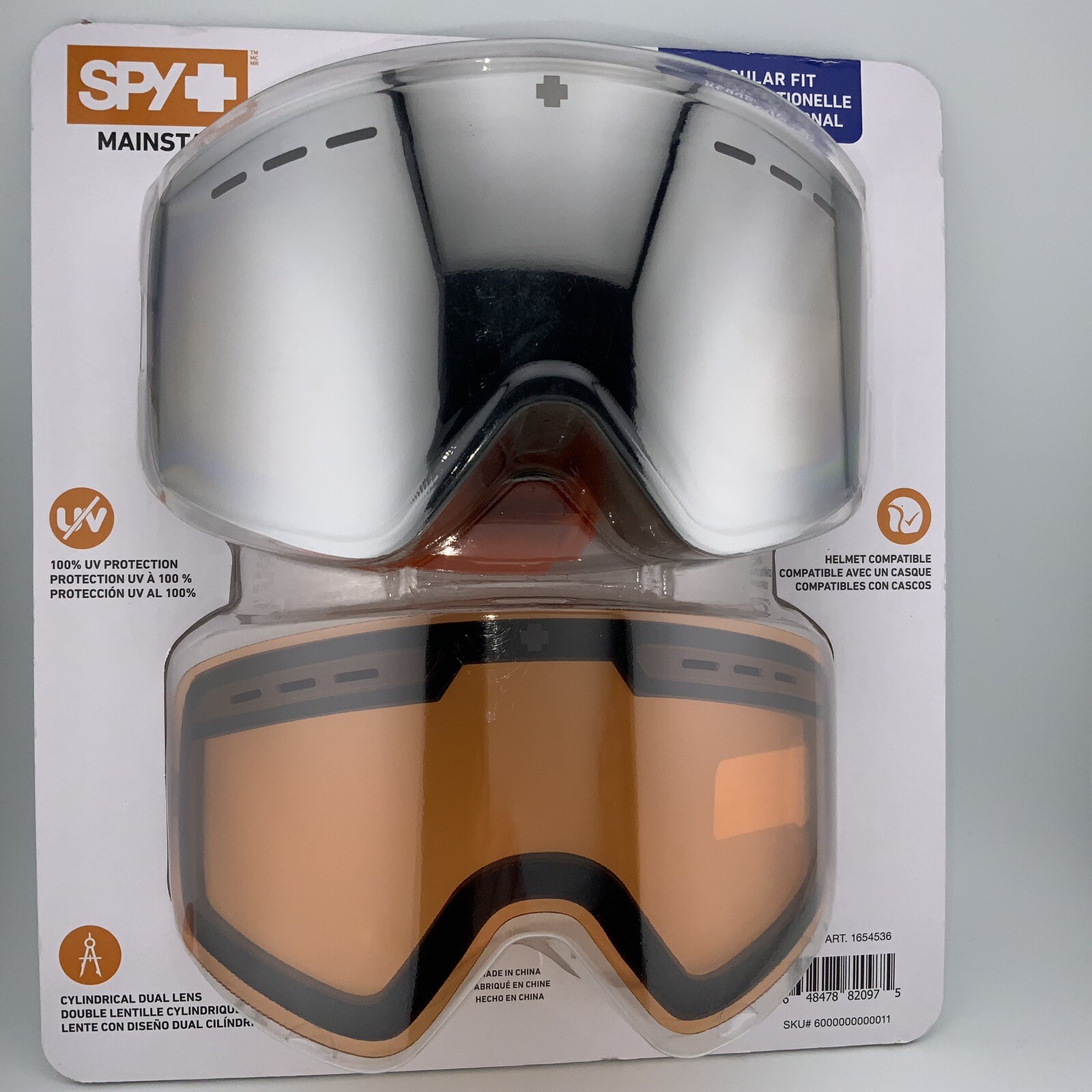 Spy+ Mainstay Snow Goggles Regular Fit Dual Lens Triple Foam Microfiber Bag eBay