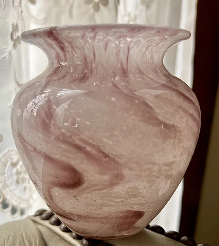 Kimball Cluthra Pink Vase Signed Durand 1710-4
