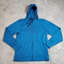The North Face Hoodie Men Medium Blue Fleece Full Zip Sweatshirt Hiking M