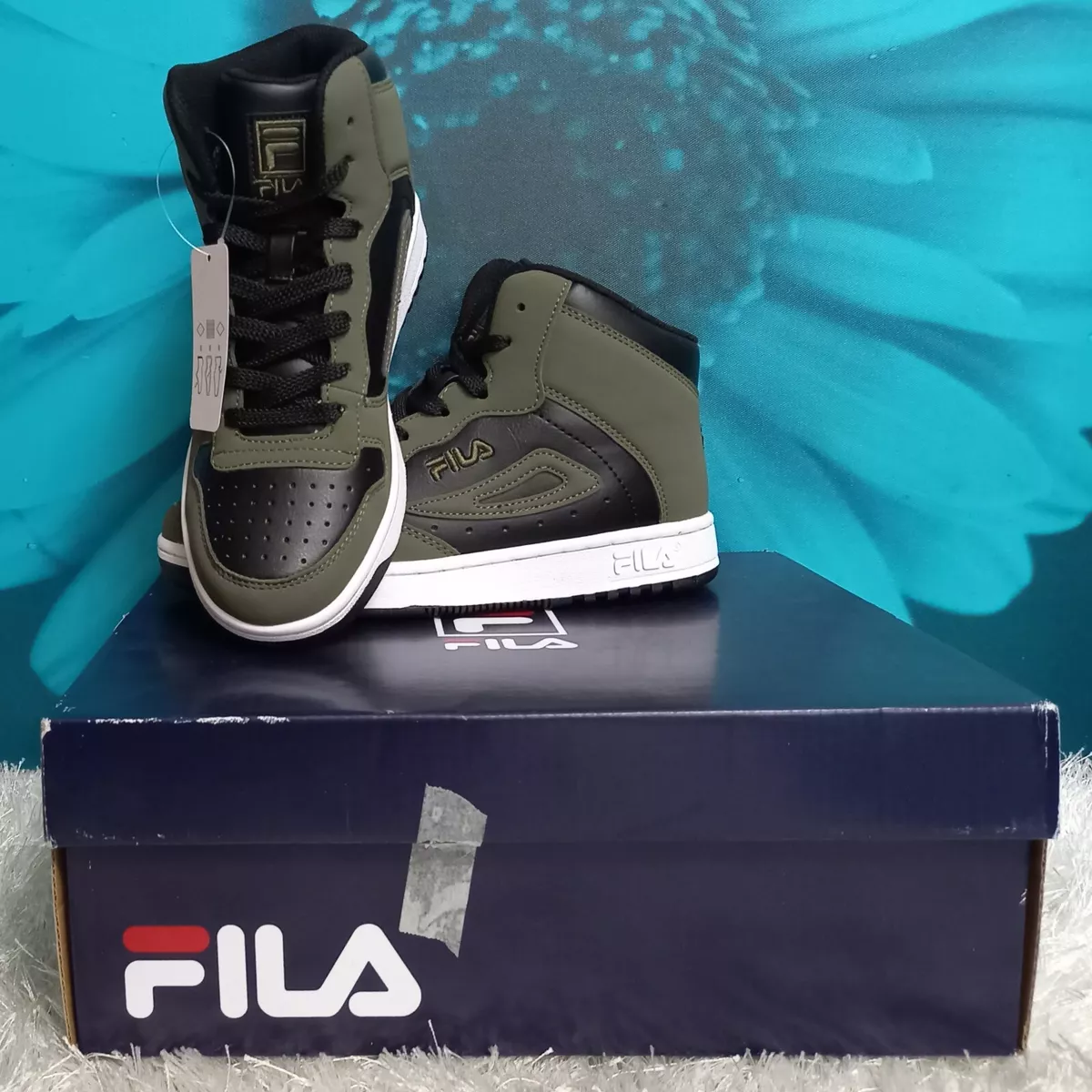 FILA FX 100 Mid Top Junior Trainers in Black Kalamatas Kid s UK 3 US 4 EU 36