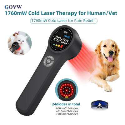 Powerful 1760mW Cold Laser Therapy Body Pain Relief Device Soft Lazer Cats/Dogs