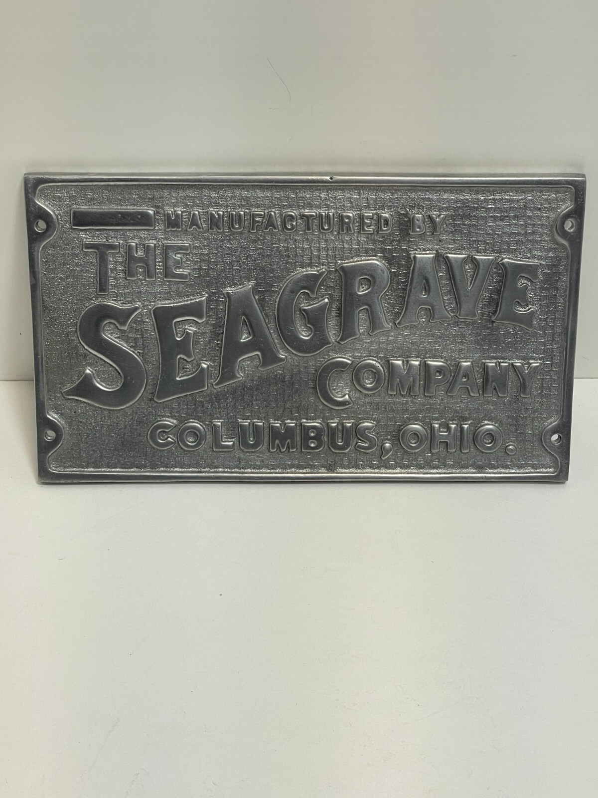 Seagrave FIRE TRUCK EMBLEM Plaque NAMEPLATE METAL Manufacturing Plate