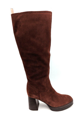 Naturalizer Women's Ona Platform Tall Boot Knee High Cappuccino Suede SZ 7.5