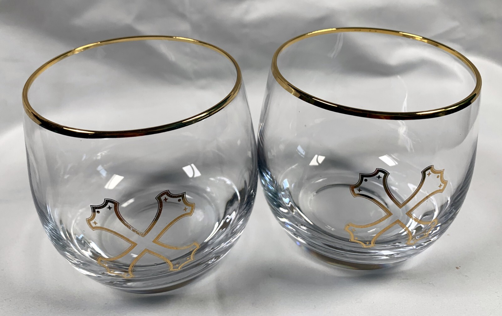 2 New Bumbu Rum Cocktail Glasses 10 oz Gold Rimmed X Logo eBay